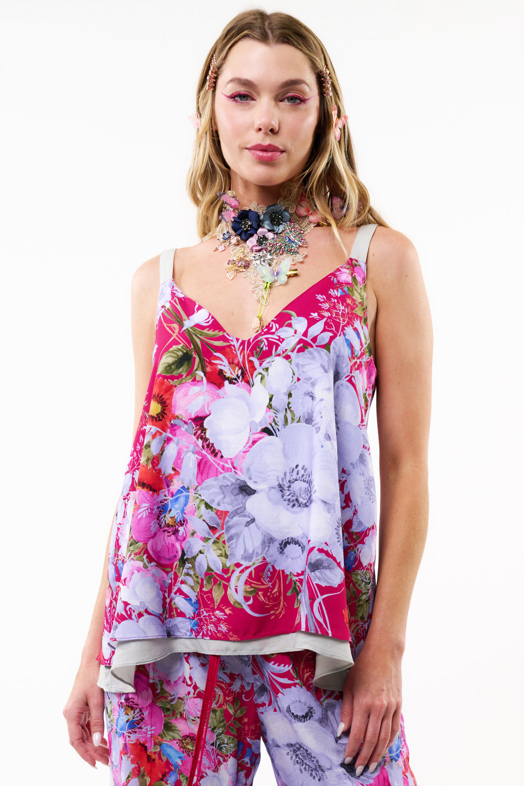 Aratta Starletta Cami in Deep Raspberry