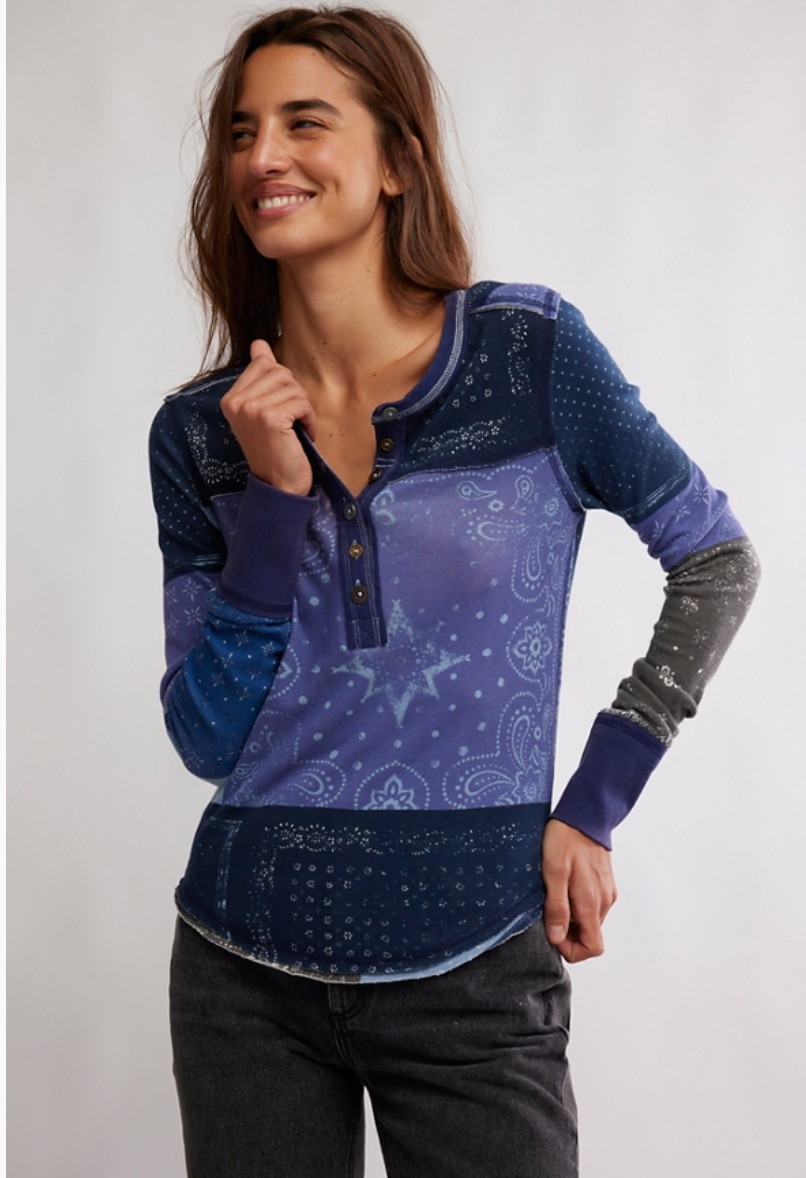 Free People Indie Printed Cuff in Indigo