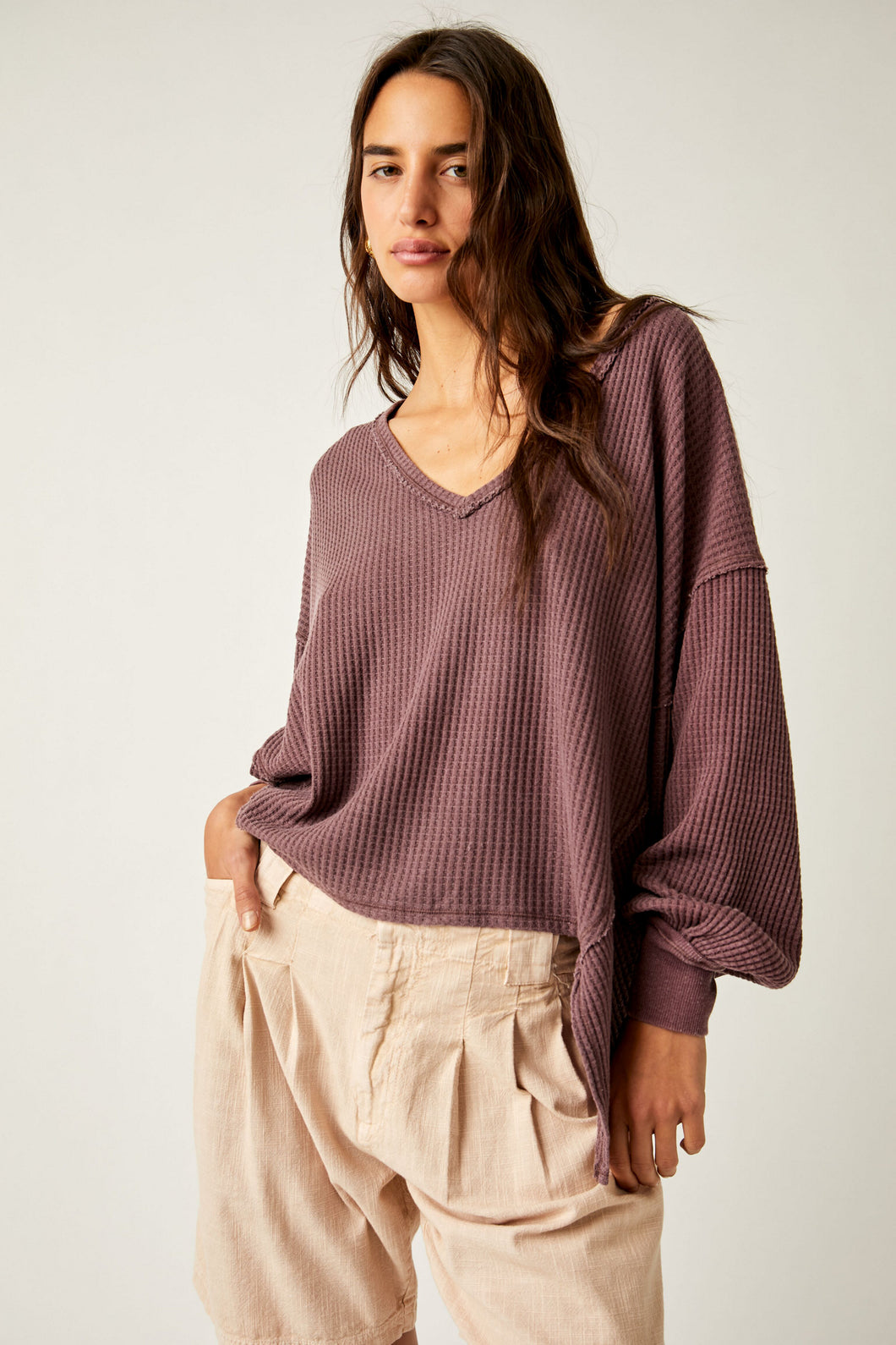 Free People Coraline Thermal in Chocolate