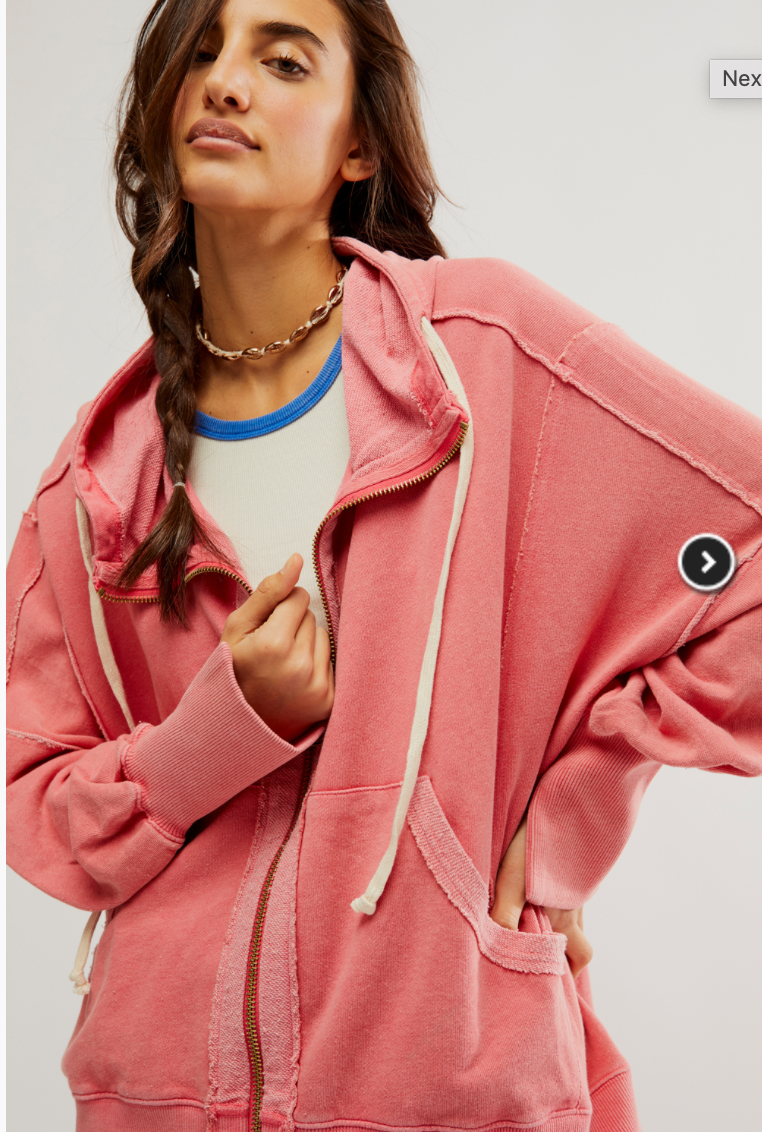 Free People Camden Hoodie in Miami Beet