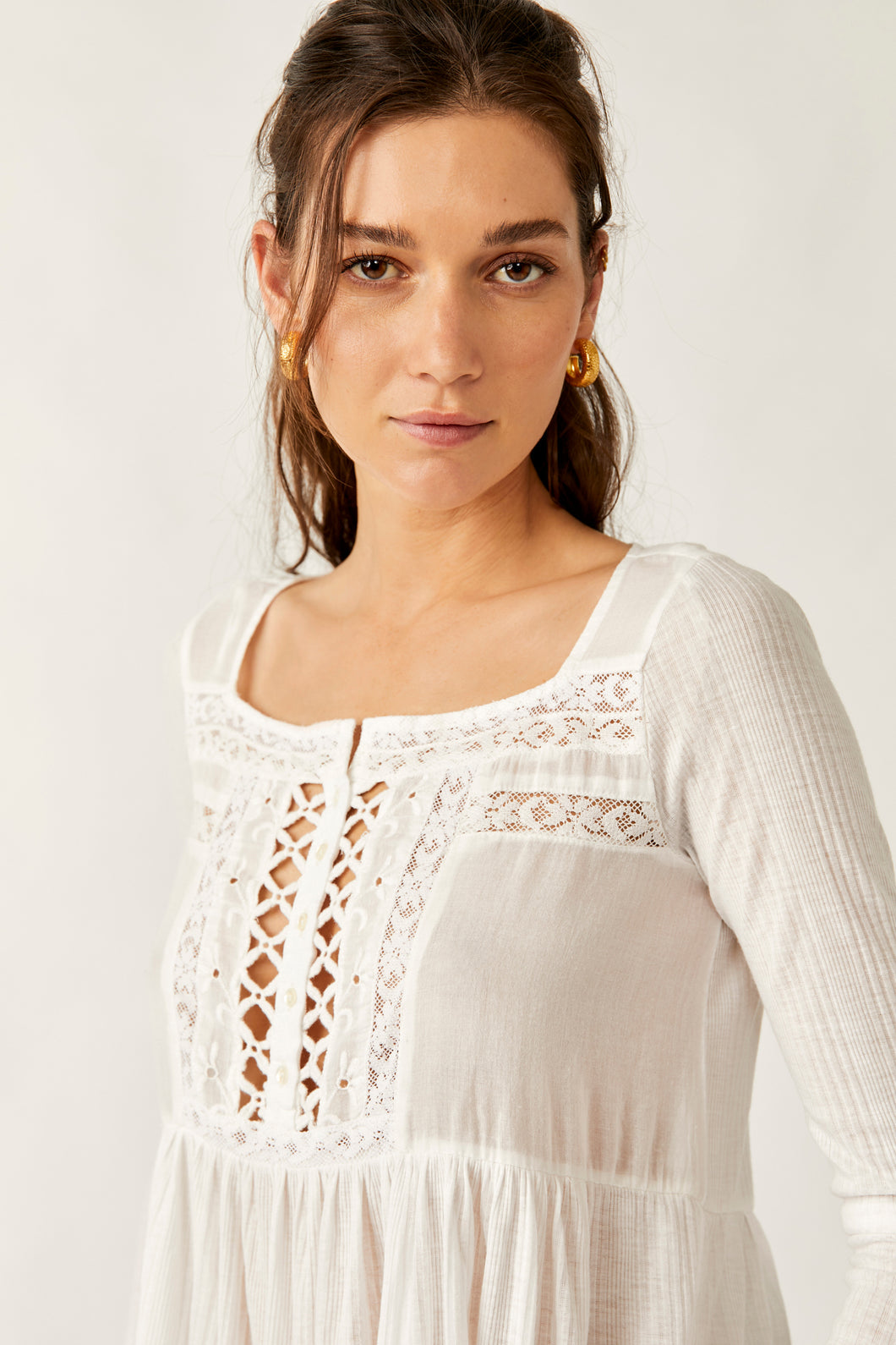 Free People Pretty Please Tunic in Ivory