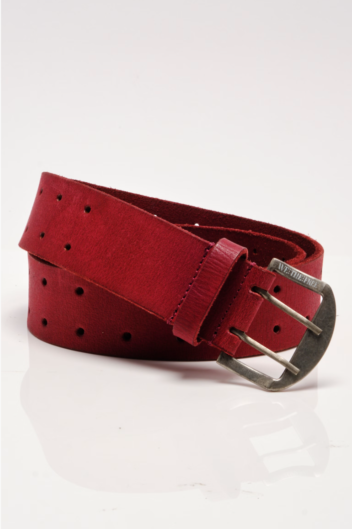 Free People WTF Double Cross Belt in Crimson
