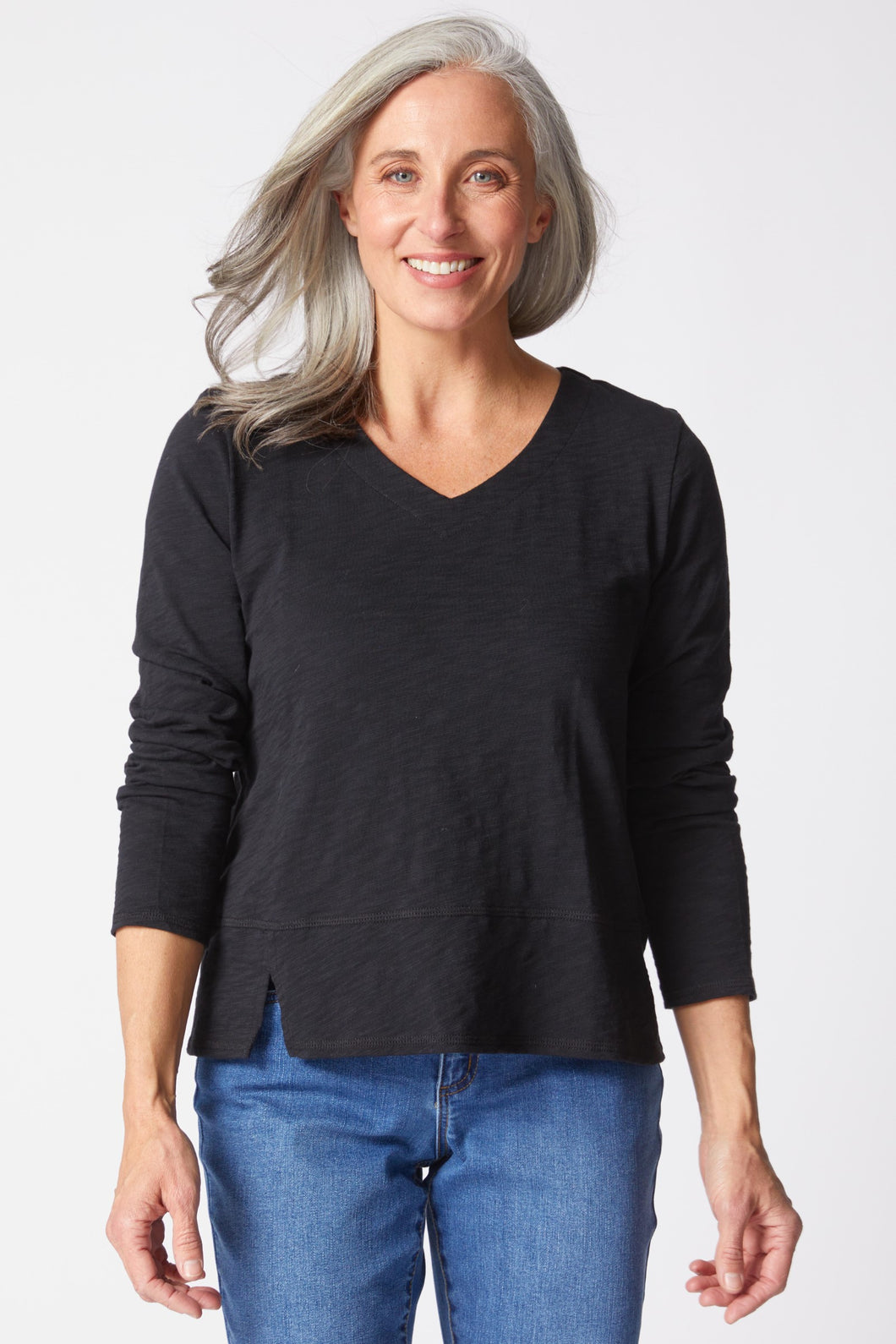 Habitat Cotton Pebble Long Sleeve Tee in Black