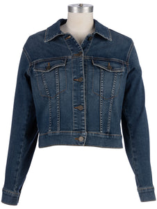 Kut Julia Crop Jean Jacket in Dark Stone