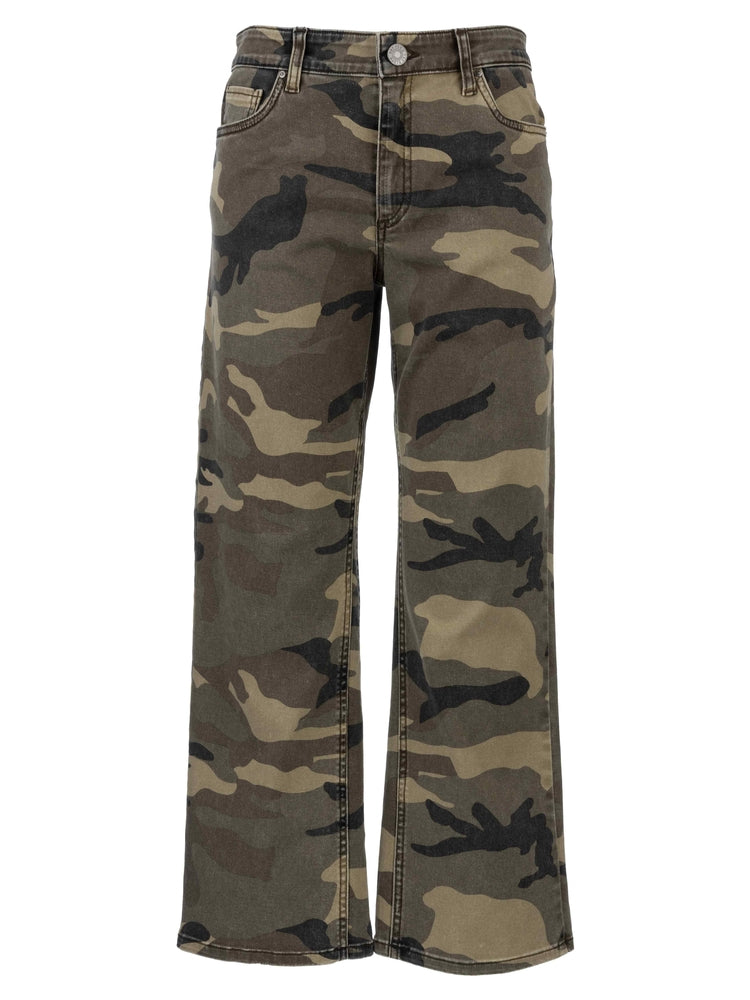 Kut Kelsey High Rise Ankle Flare in Olive
