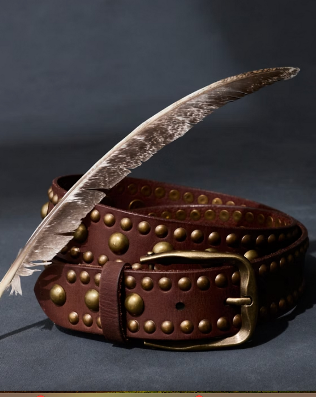 Free People WTF Sola Stud Belt in Cognac
