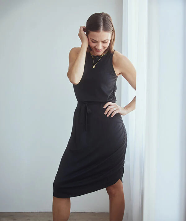 SheBird The Rachel Midi Bra Dress in Black