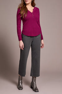 Tribal Henley in Plumwine