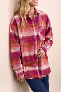 Tribal Plaid Shirt in Plumwine