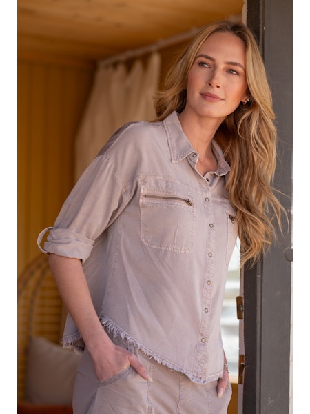 XCVI Wearables Knapp Button-Up in Foxglove