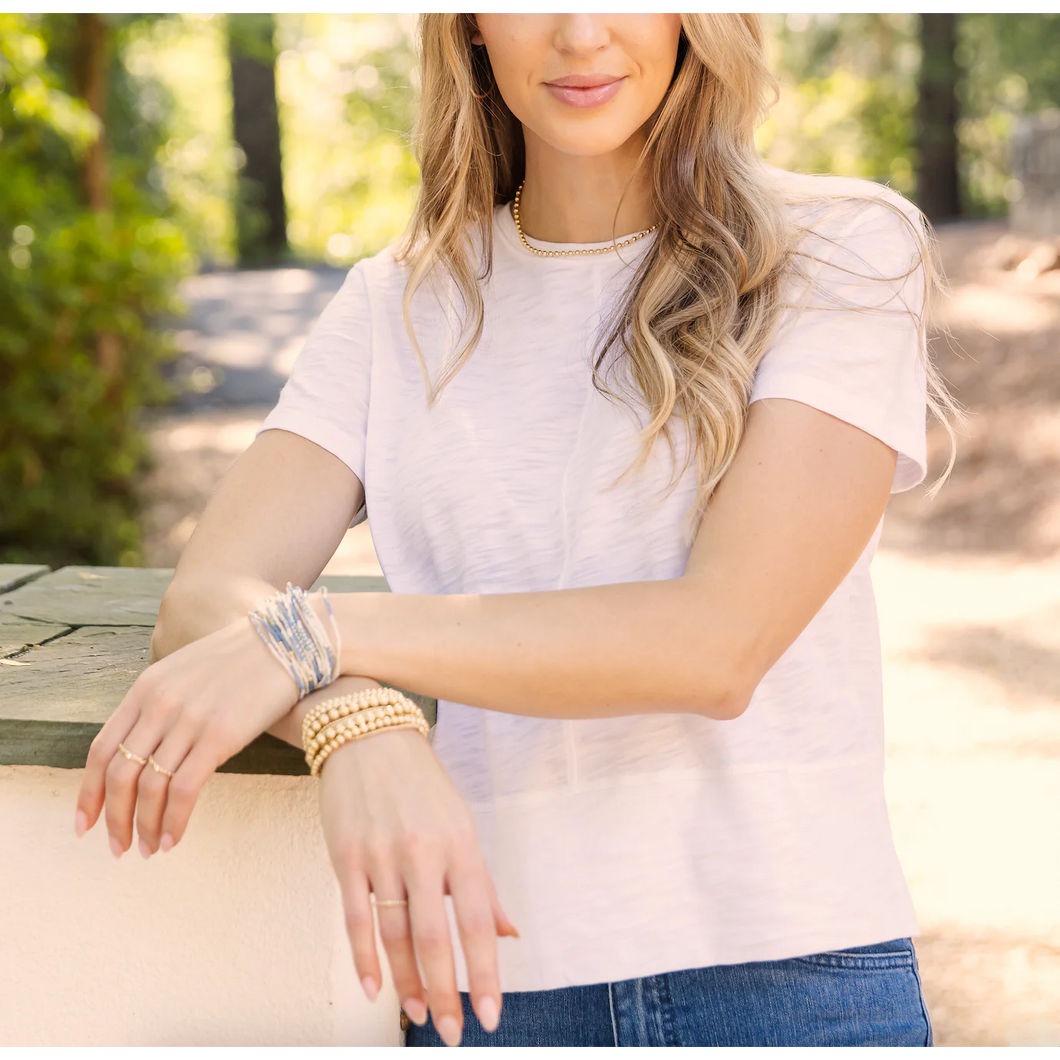 Erin Gray Celia Perfect Length Short Sleeve Tee in Pink
